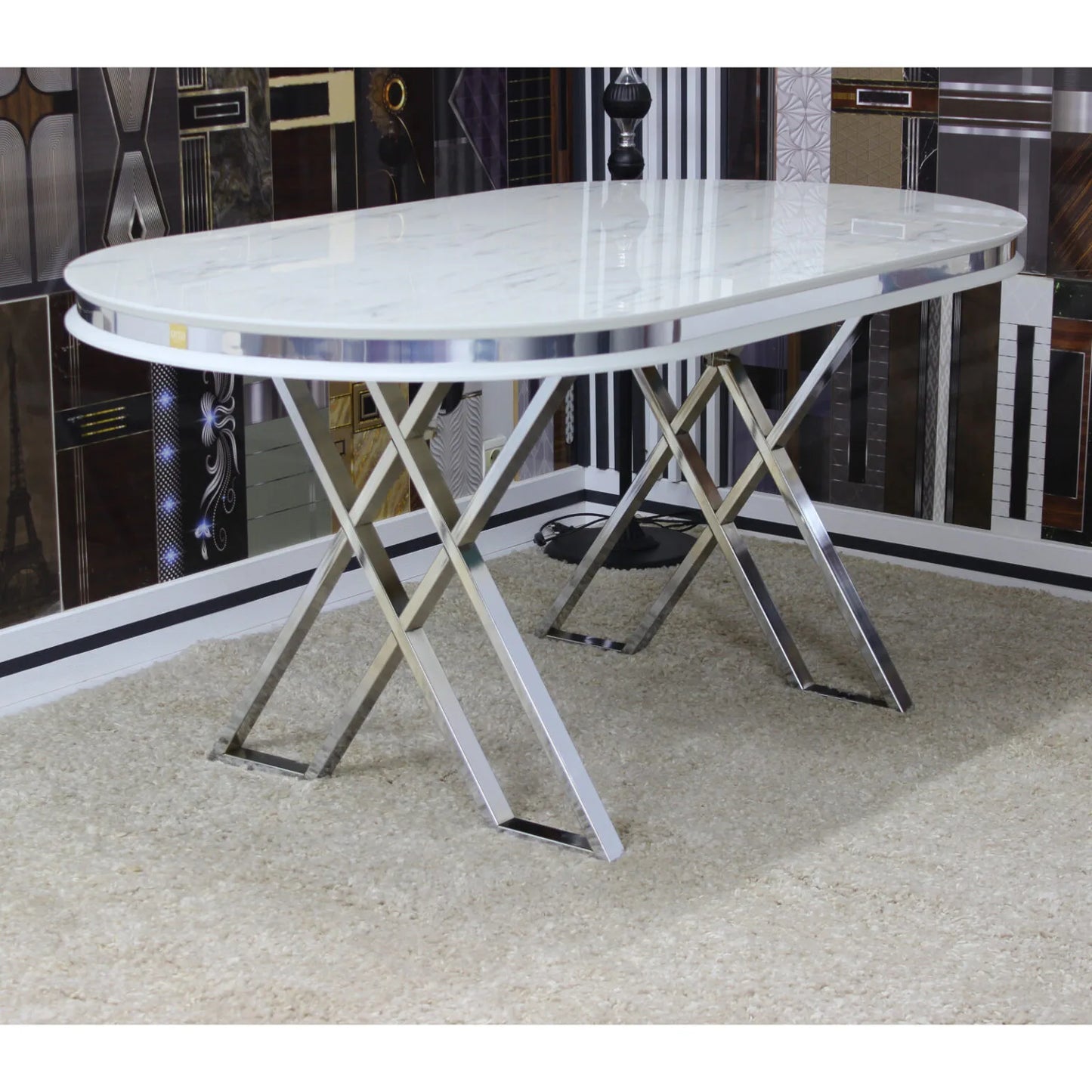 Фиксирана Маса Julia Бял Мрамор