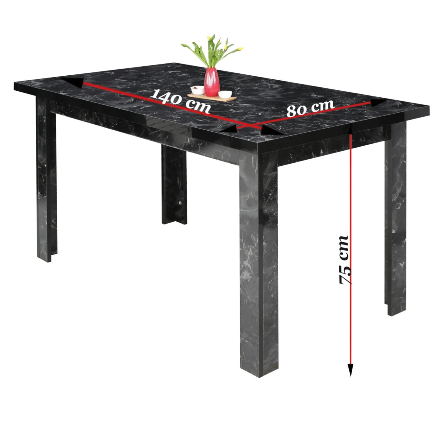 Фиксирана правоъгълна маса Vero