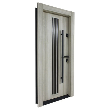 Метална врата с MDF Artis 504 – Светъл Сив Дъб