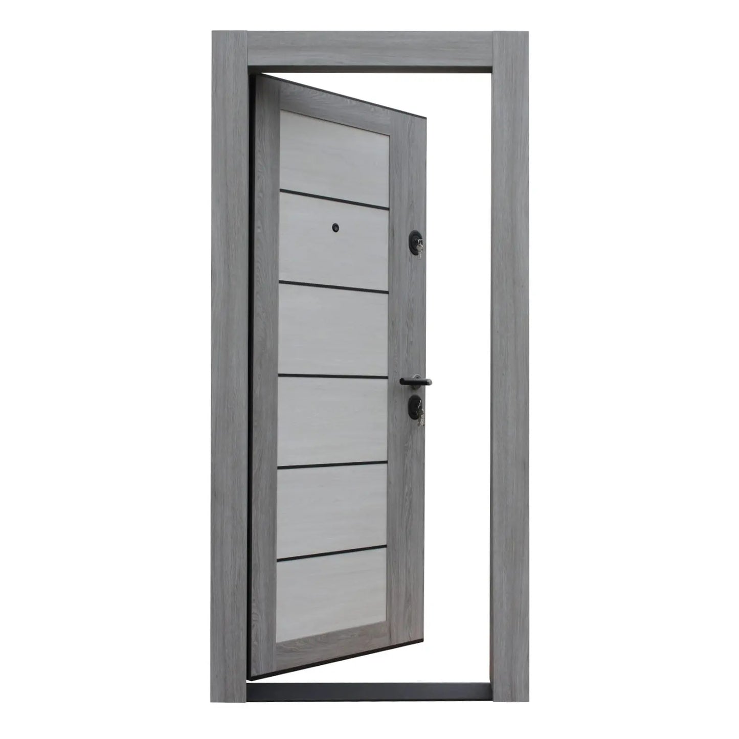 Метална врата с MDF Artis 505 – Състарено Бяло / Състарено Сиво