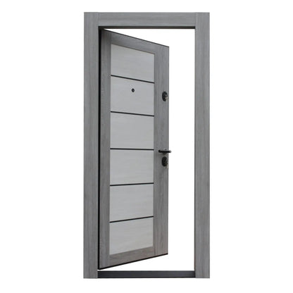 Метална врата с MDF Artis 505 – Състарено Бяло / Състарено Сиво