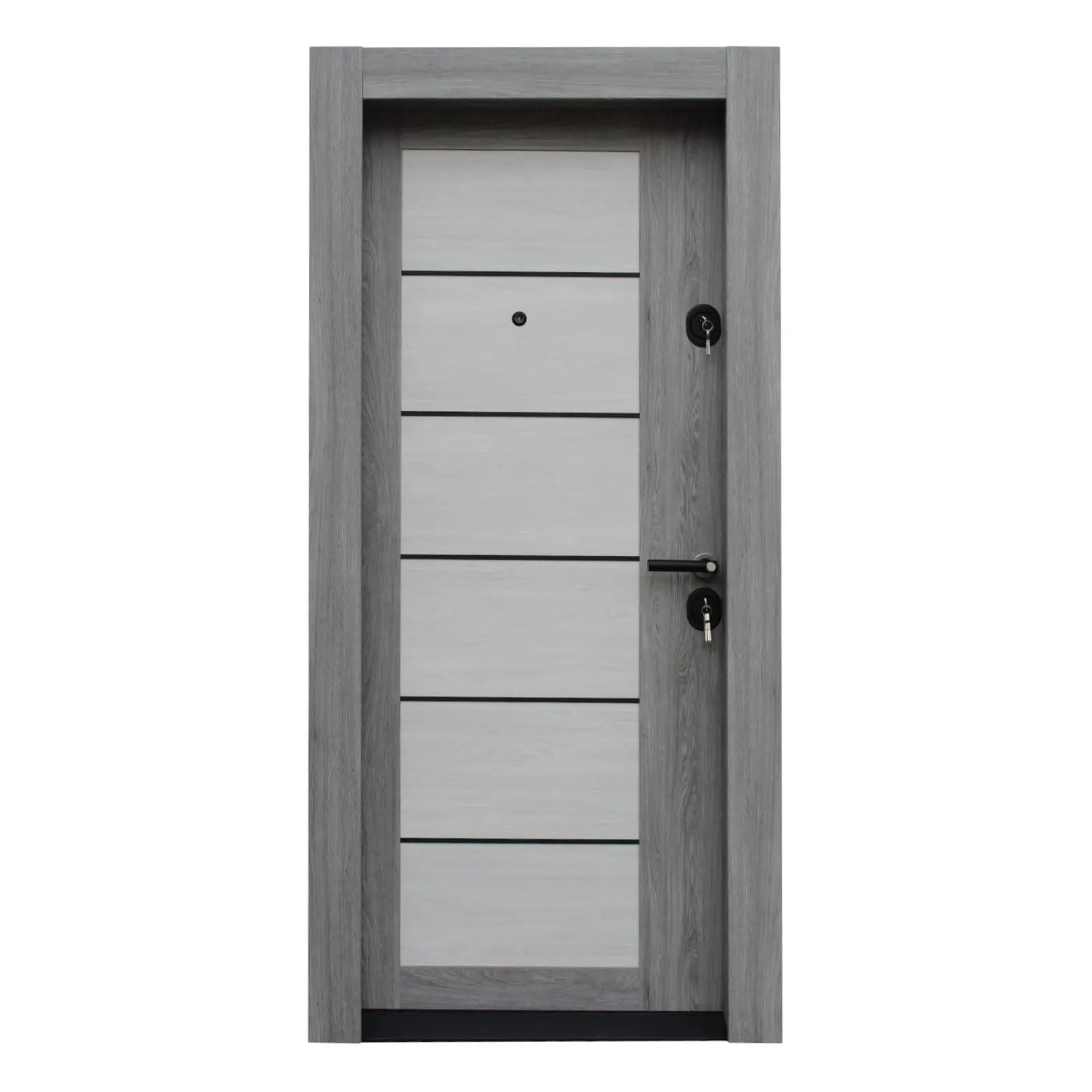 Метална врата с MDF Artis 505 – Състарено Бяло / Състарено Сиво
