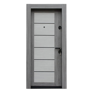 Метална врата с MDF Artis 505 – Състарено Бяло / Състарено Сиво