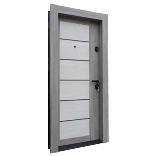 Метална врата с MDF Artis 505 – Състарено Бяло / Състарено Сиво