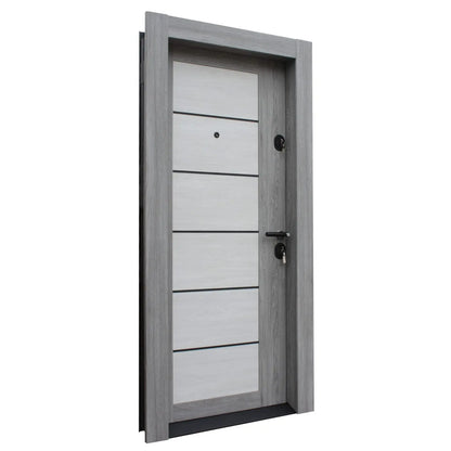 Метална врата с MDF Artis 505 – Състарено Бяло / Състарено Сиво