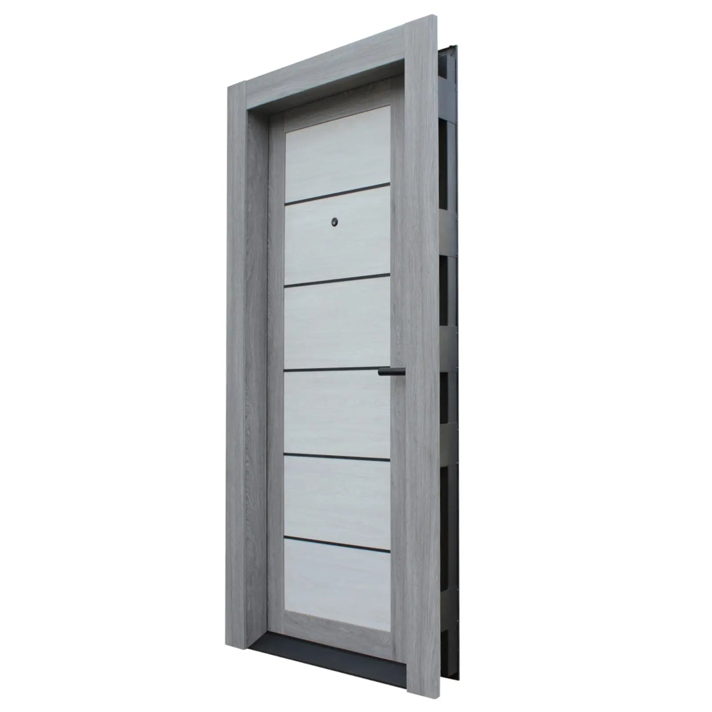 Метална врата с MDF Artis 505 – Състарено Бяло / Състарено Сиво
