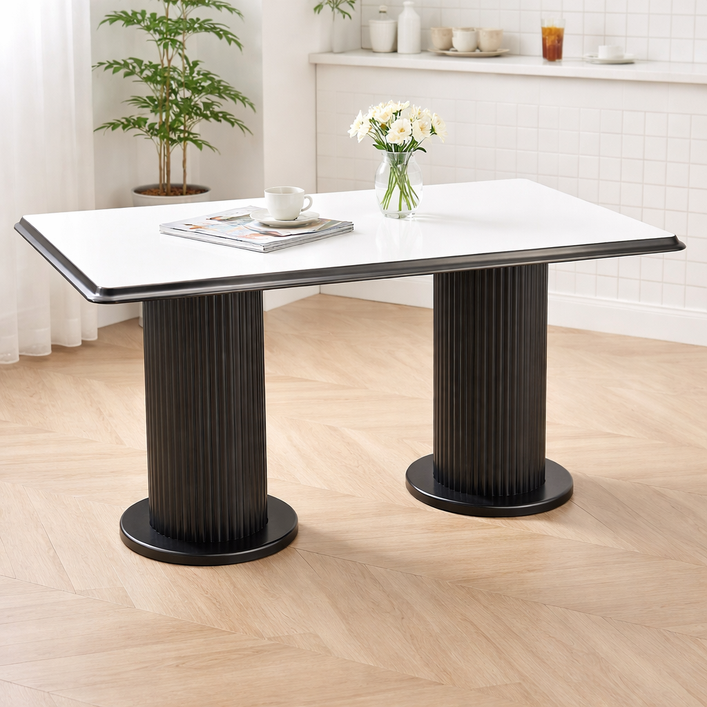 Фиксирана правоъгълна маса Nairobi Бял Мрамор