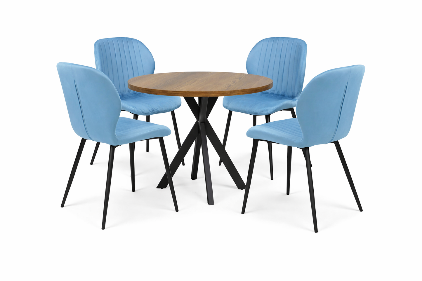 Къргла Маса Вега Орех с4 стола Естера