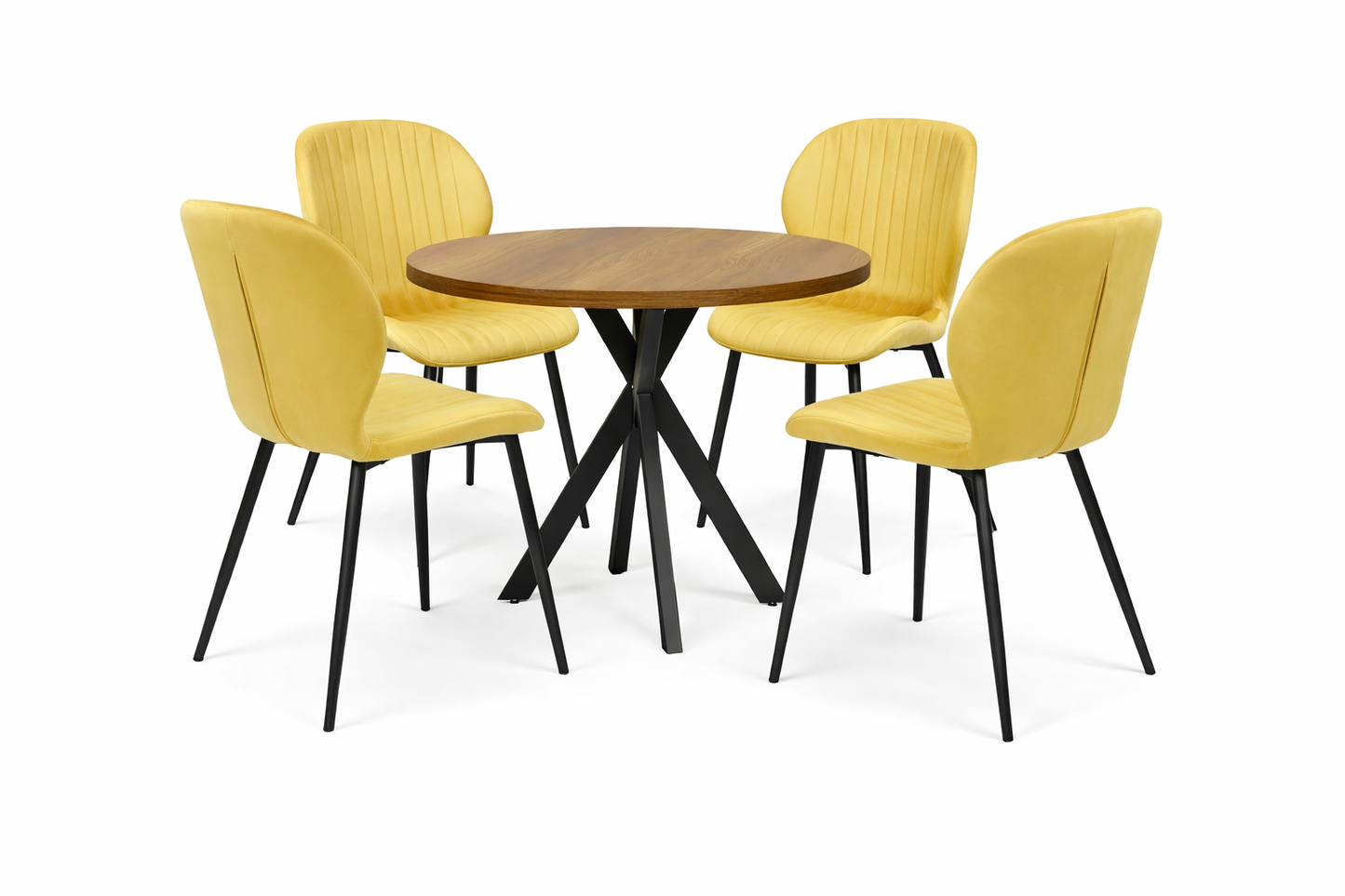 Къргла Маса Вега Орех с4 стола Естера