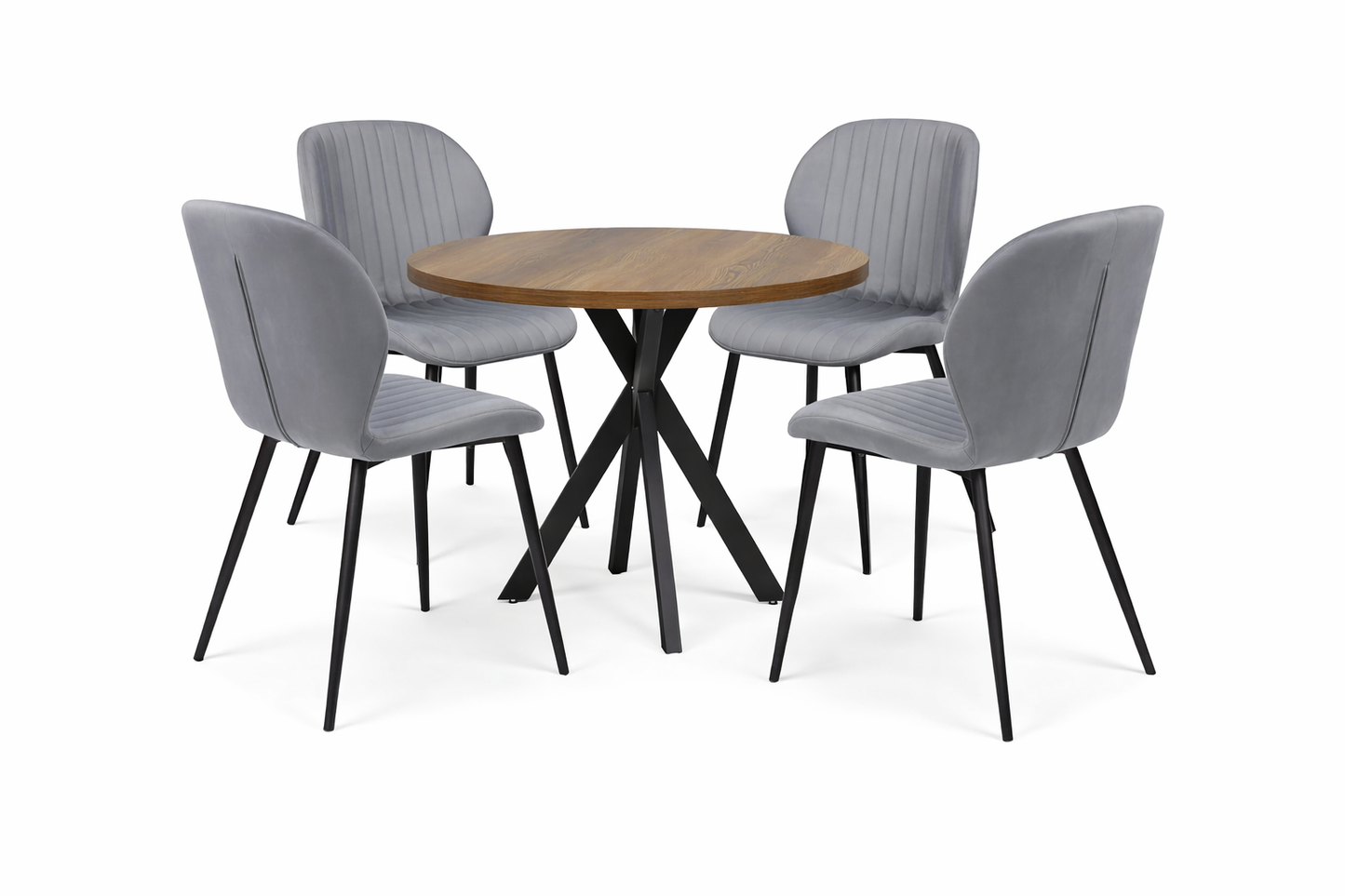 Къргла Маса Вега Орех с4 стола Естера