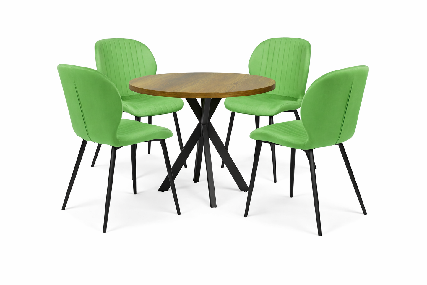 Къргла Маса Вега Орех с4 стола Естера