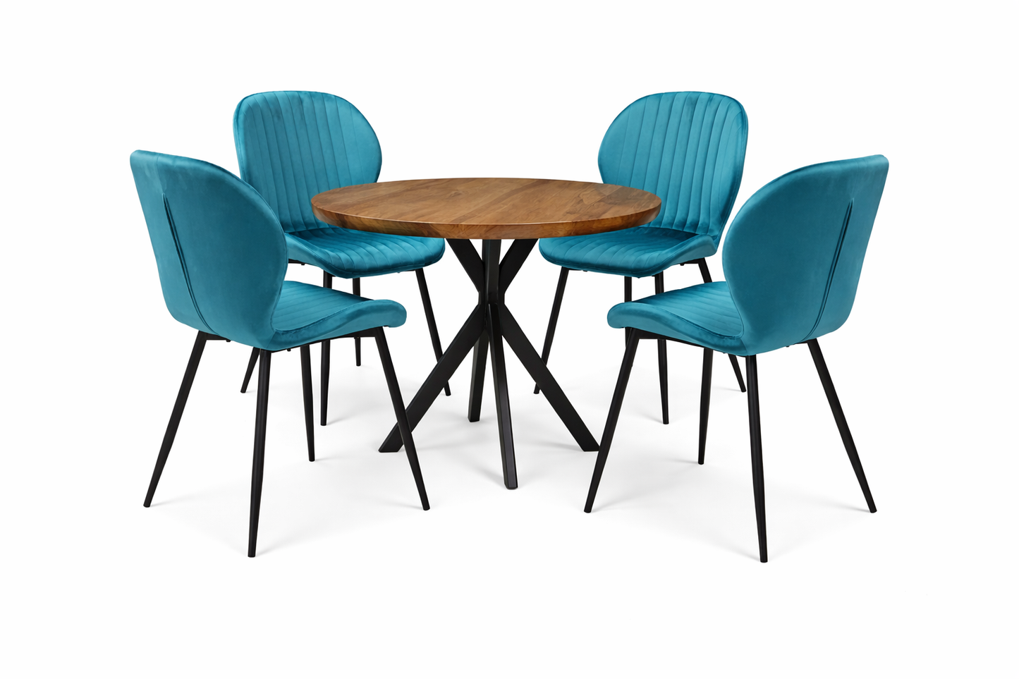 Къргла Маса Вега Орех с4 стола Естера