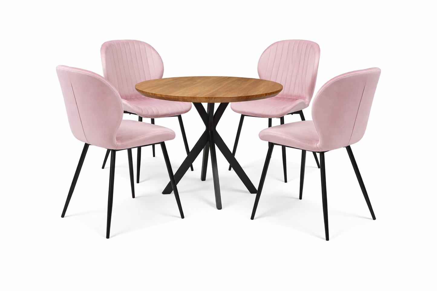 Къргла Маса Вега Орех с4 стола Естера