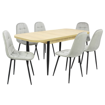 Разтегателна маса Viena Сонома с 6 стола Livo