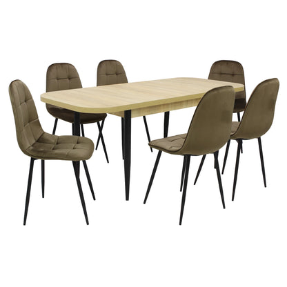 Разтегателна маса Viena Сонома с 6 стола Livo