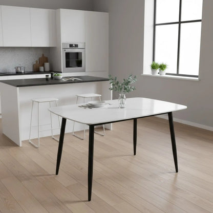 Комплект фиксирана маса Atlas Бял Мрамор с 4 стола Velto