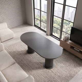 Фиксирана овална маса Boemia антрацит MDF