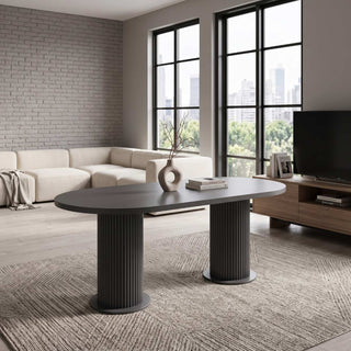 Фиксирана овална маса Boemia антрацит MDF