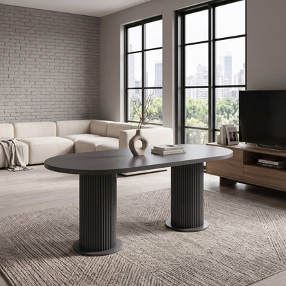 Фиксирана овална маса Boemia антрацит MDF
