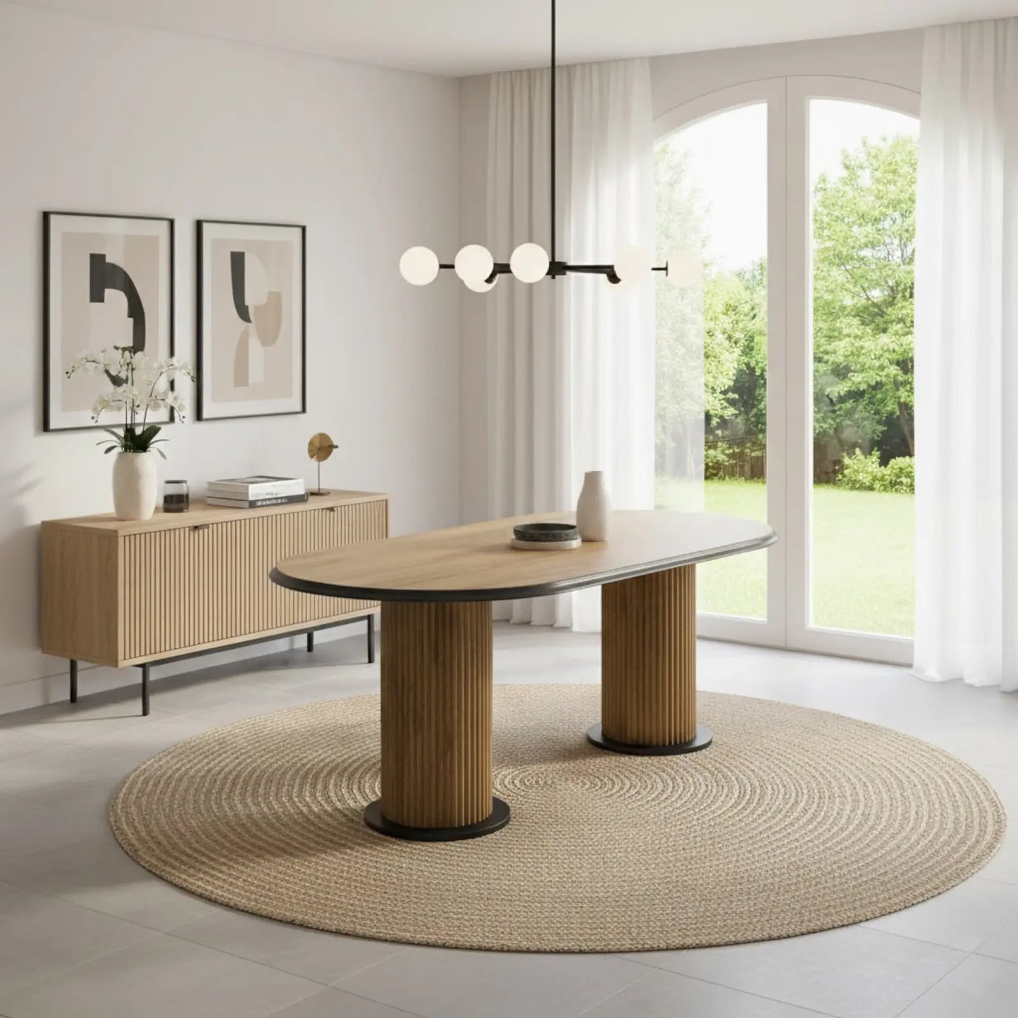 Фиксирана овална маса Victoria Орех