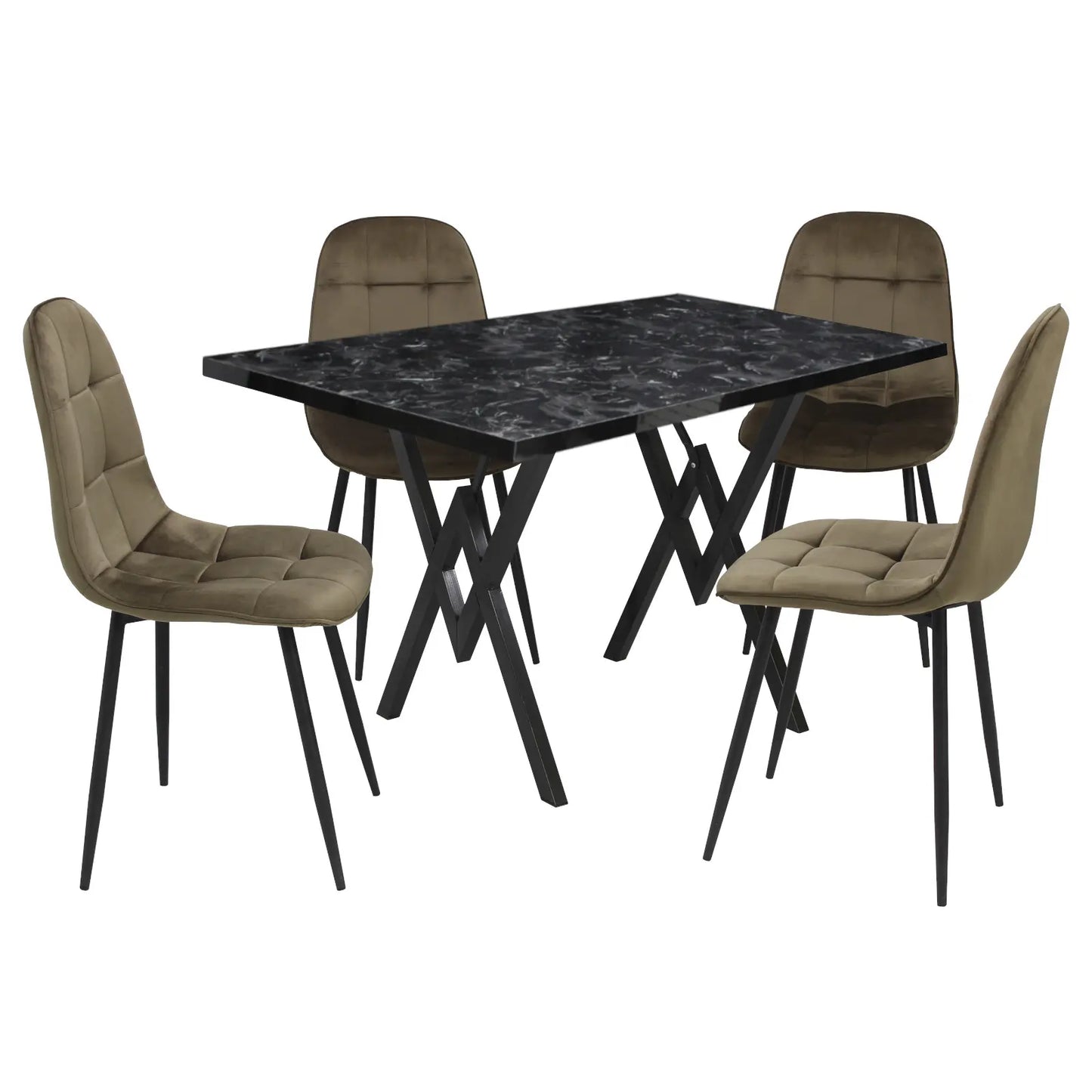 Маса Стела Черен Мрамор с4 Стола Livo