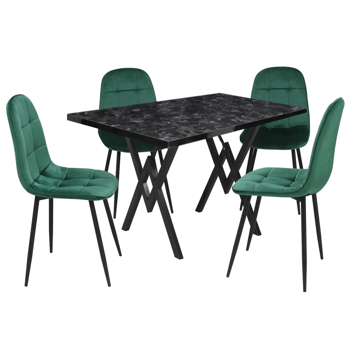 Маса Стела Черен Мрамор с4 Стола Livo