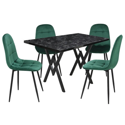 Маса Стела Черен Мрамор с4 Стола Livo