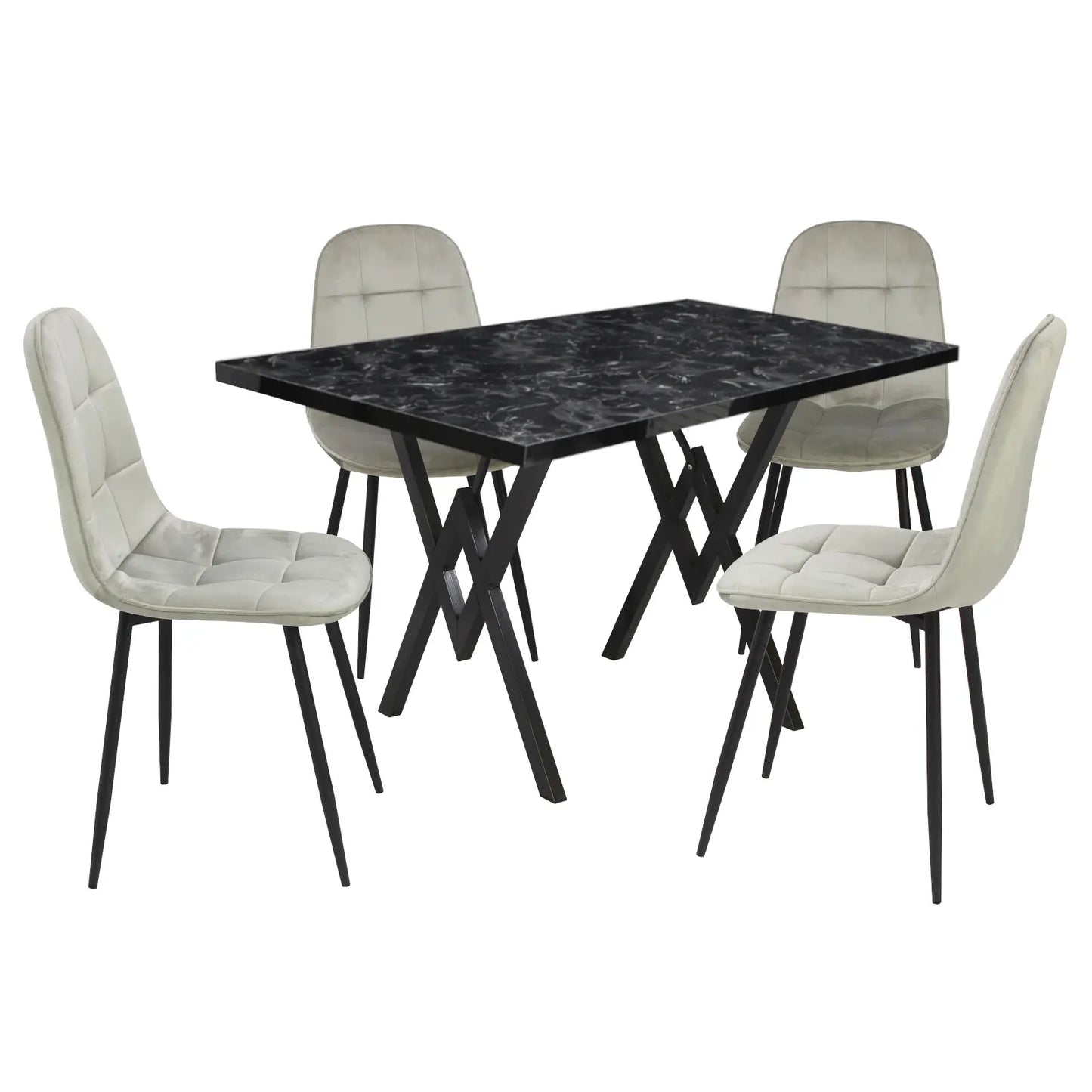 Маса Стела Черен Мрамор с4 Стола Livo