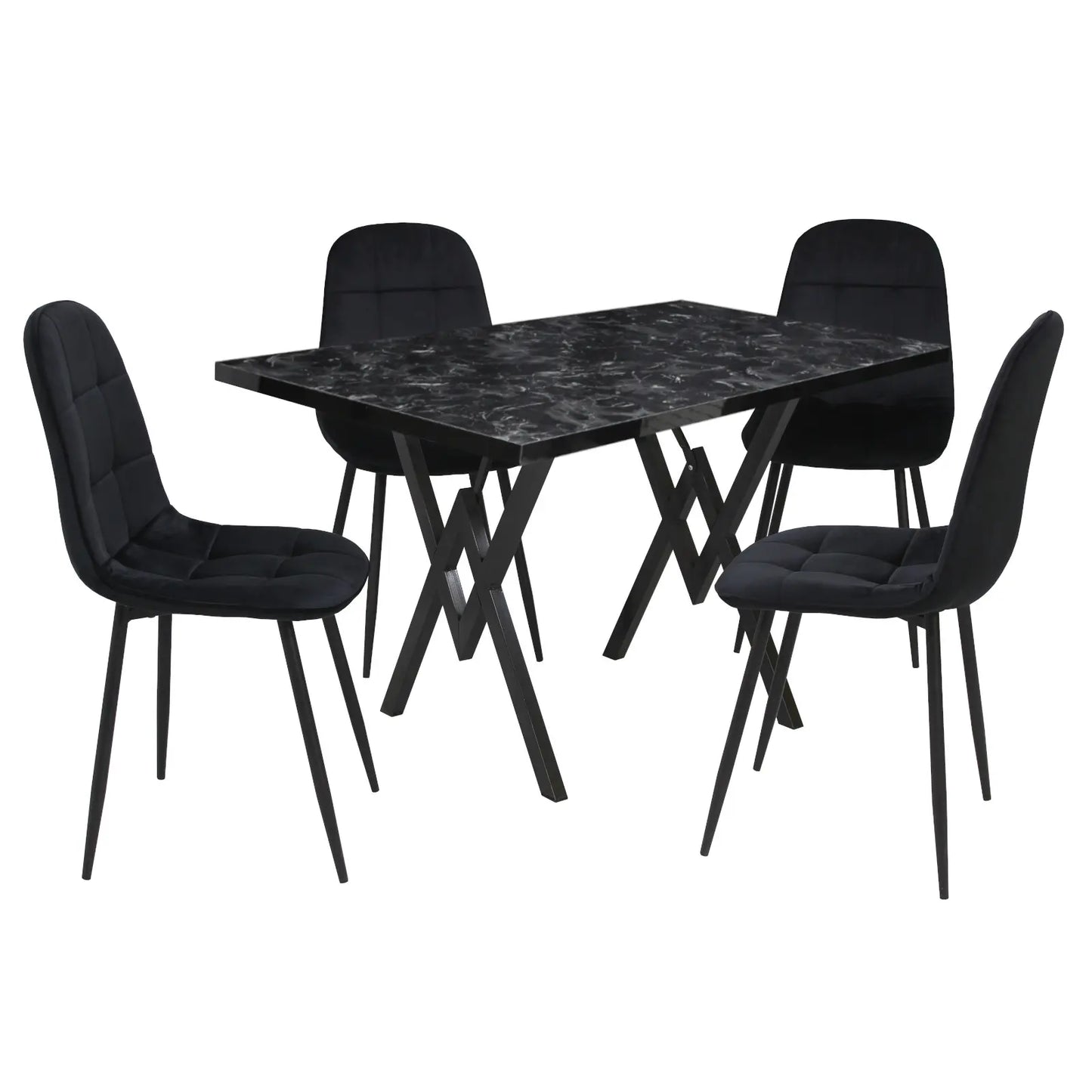 Маса Стела Черен Мрамор с4 Стола Livo