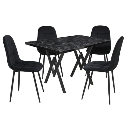 Маса Стела Черен Мрамор с4 Стола Livo