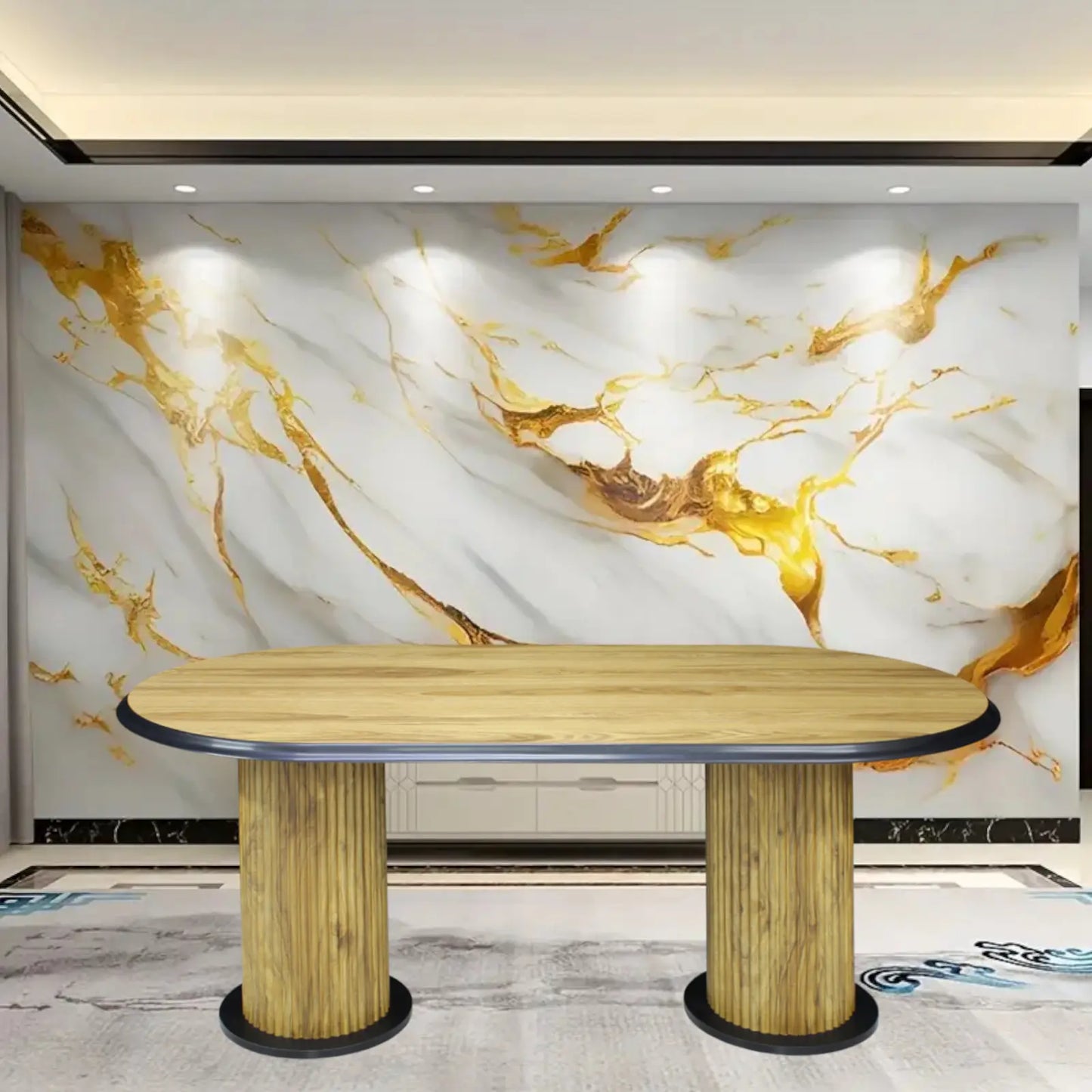 Фиксирана овална маса Victoria Орех