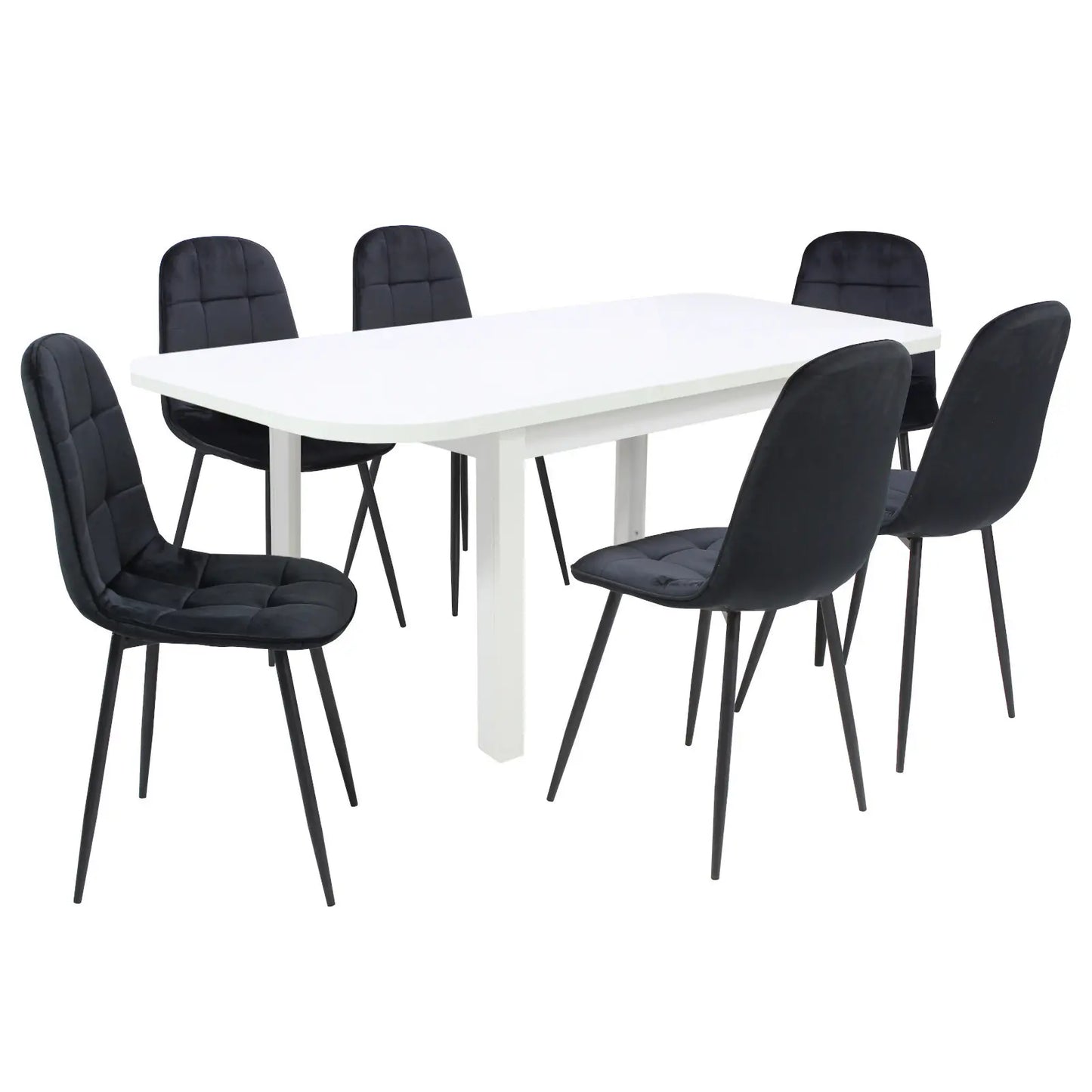 Разтегателна Маса Рома Бял с6 Стола Livo