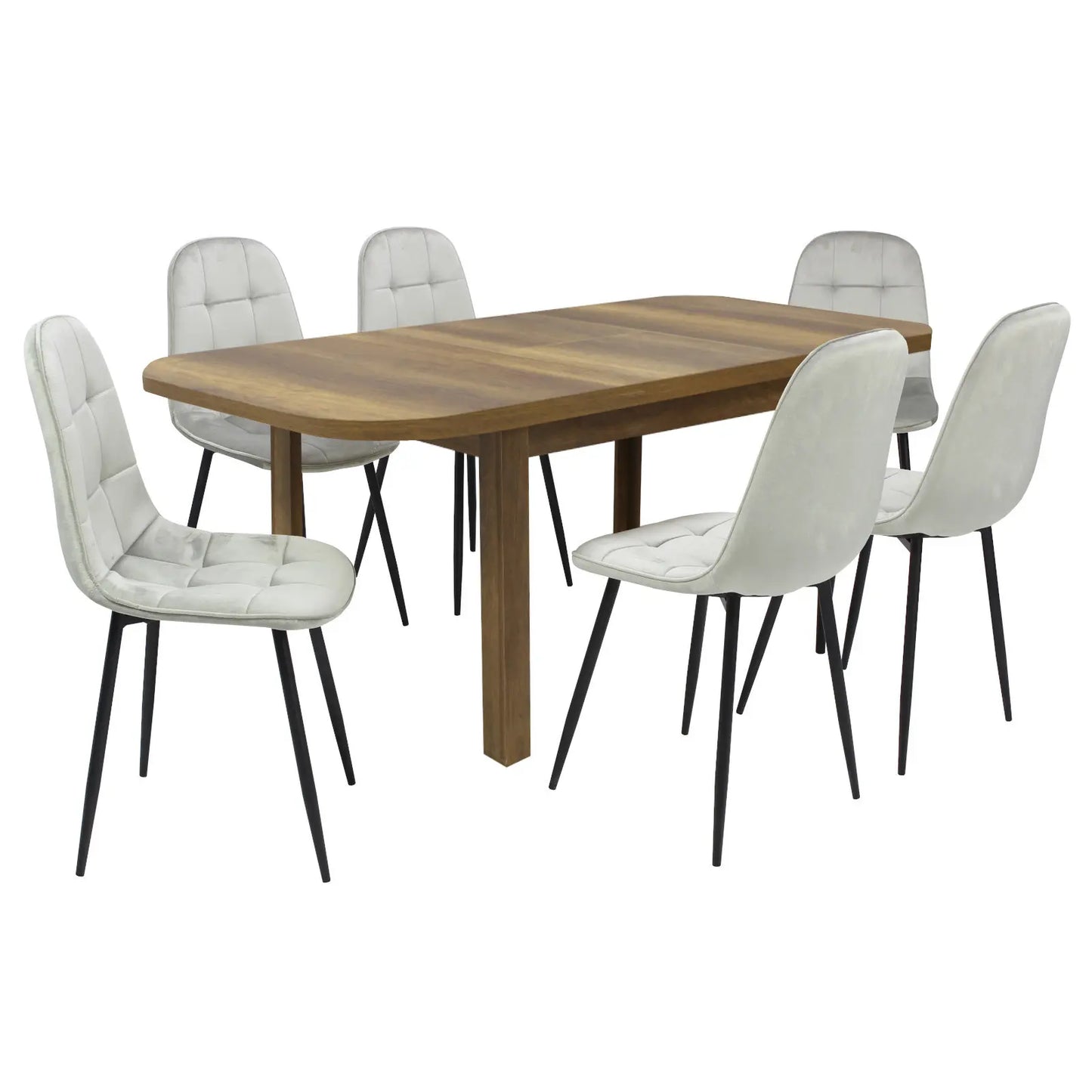 Разтегателна Маса Рома Орех с6 Стола Livo