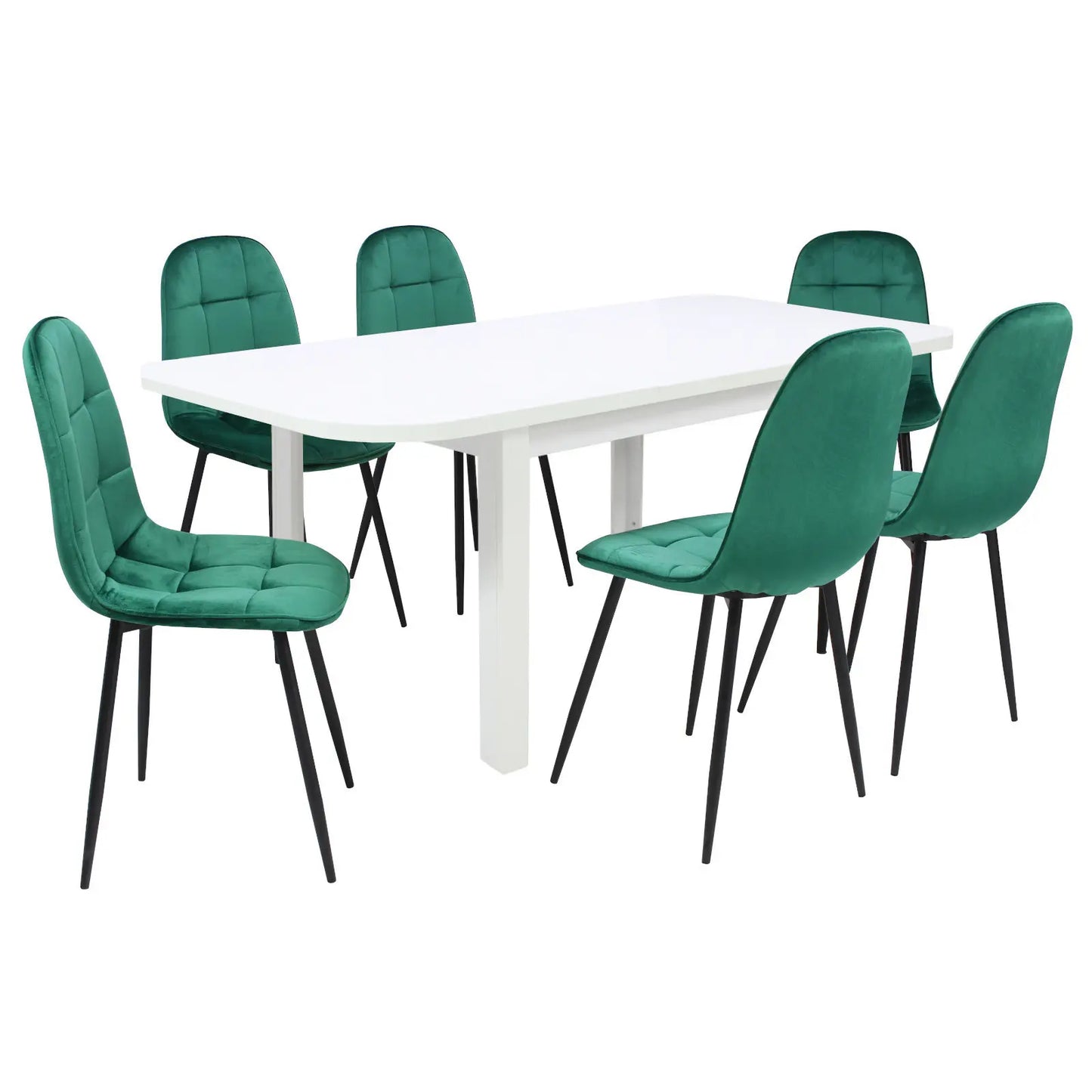 Разтегателна Маса Рома Бял с6 Стола Livo