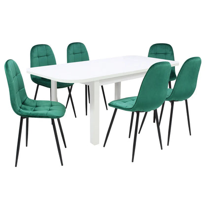 Разтегателна Маса Рома Бял с6 Стола Livo