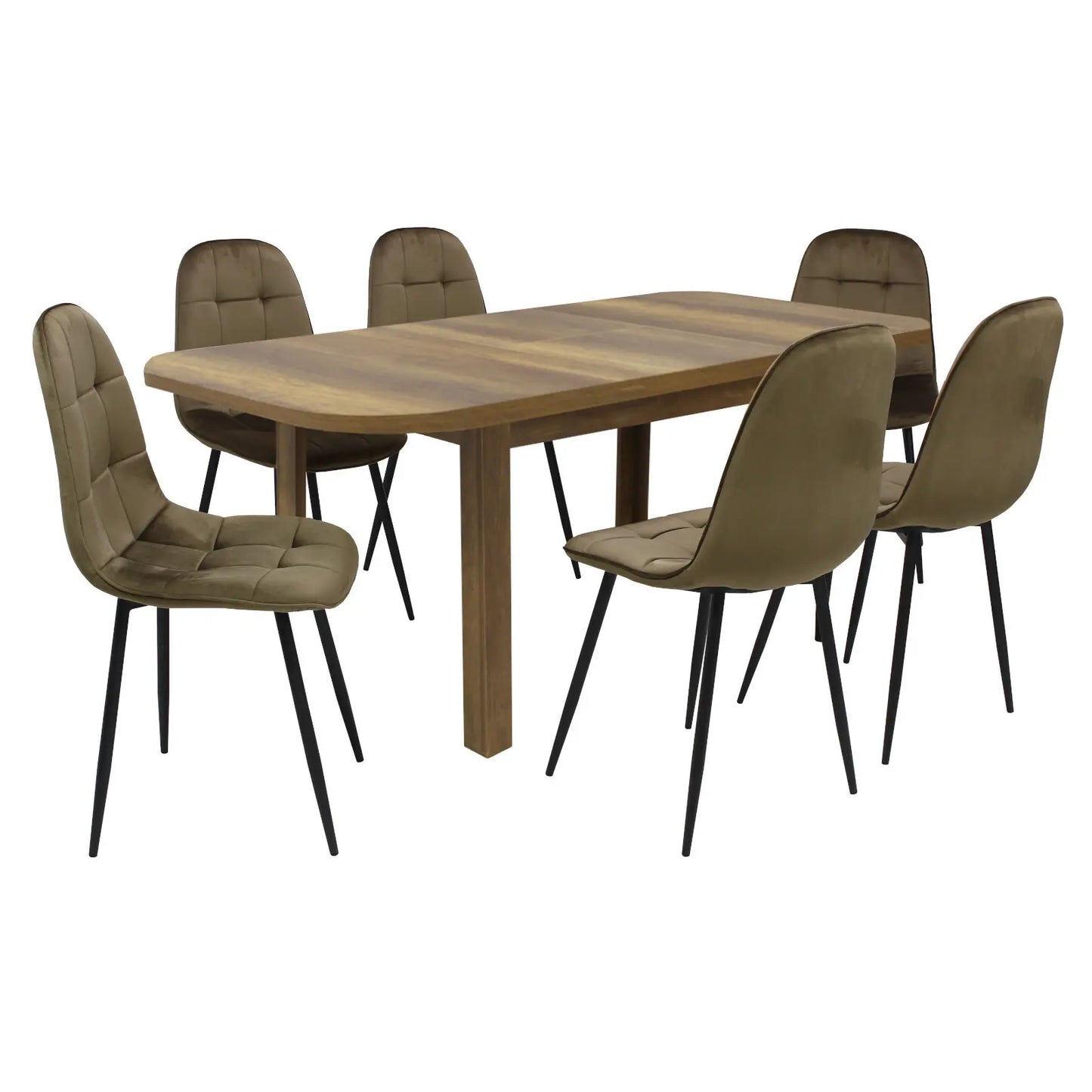 Разтегателна Маса Рома Орех с6 Стола Livo