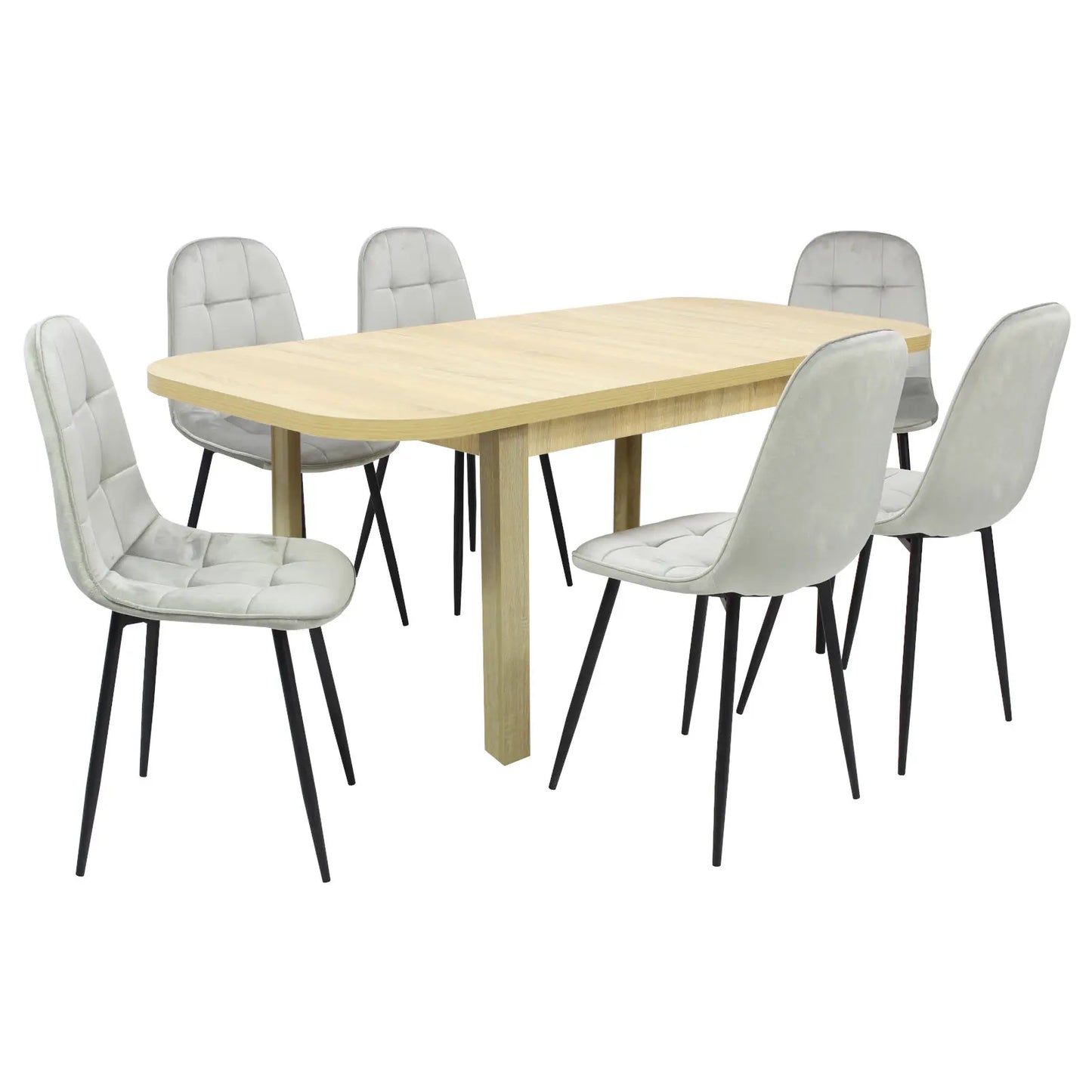 Разтегателна Маса Рома Дъб Сонома с6 Стола Livo