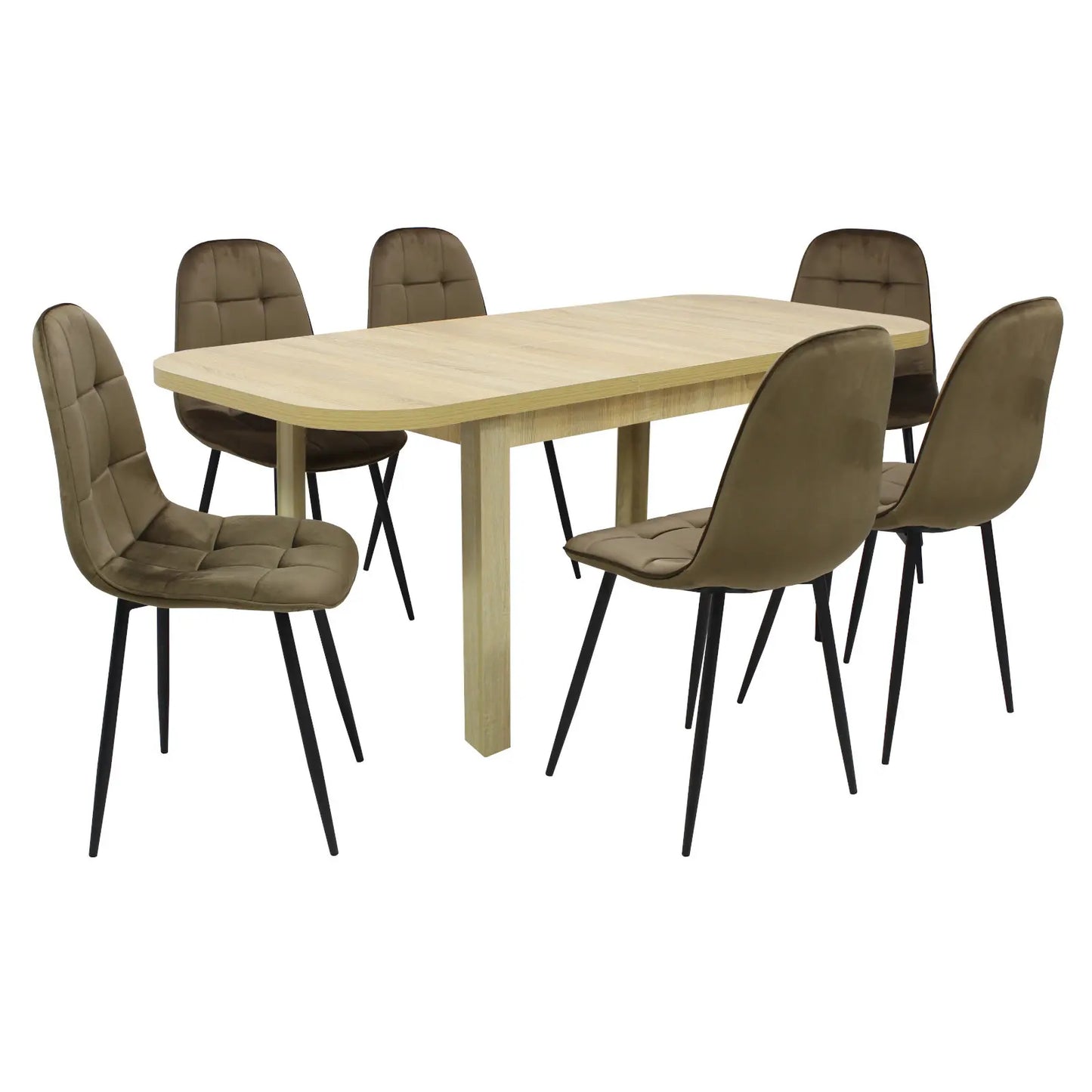 Разтегателна Маса Рома Дъб Сонома с6 Стола Livo