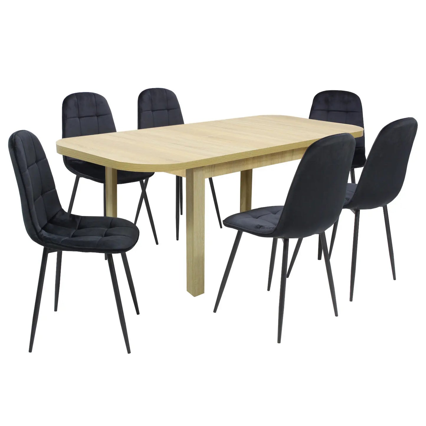 Разтегателна Маса Рома Дъб Сонома с6 Стола Livo