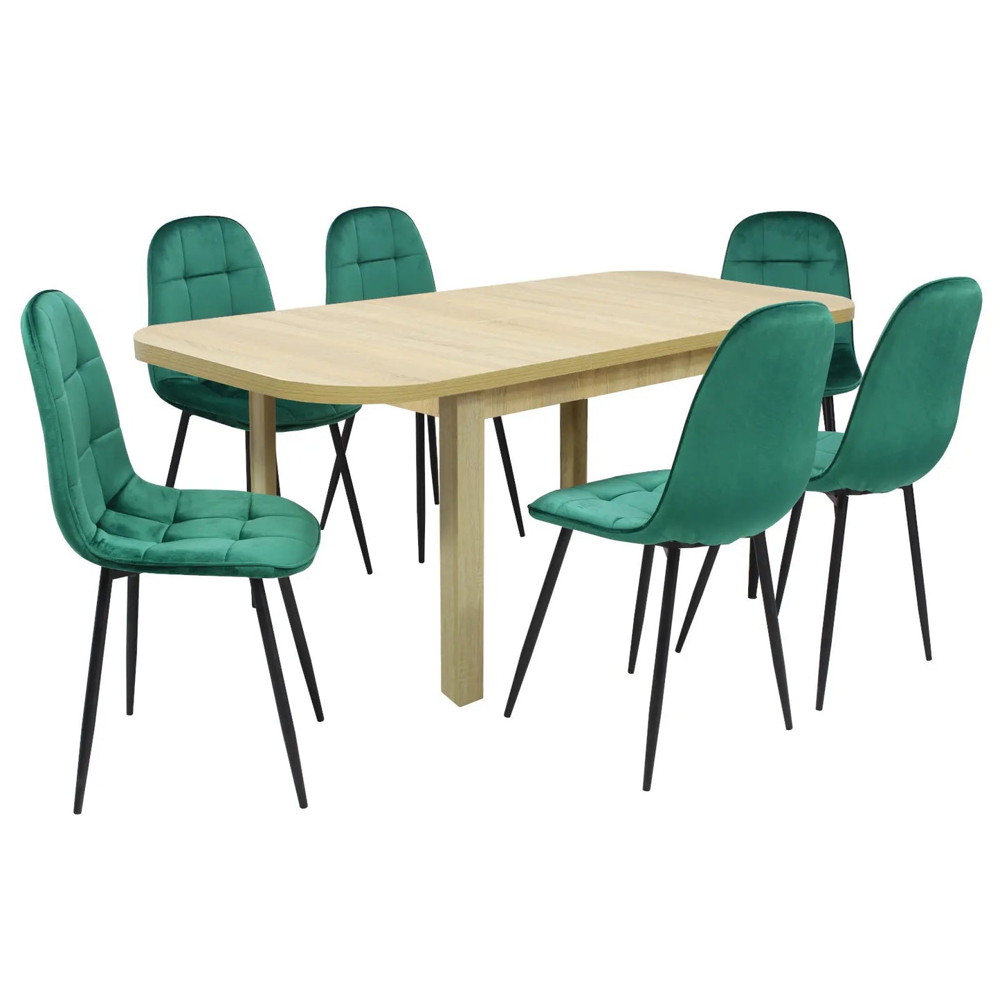 Разтегателна Маса Рома Дъб Сонома с6 Стола Livo