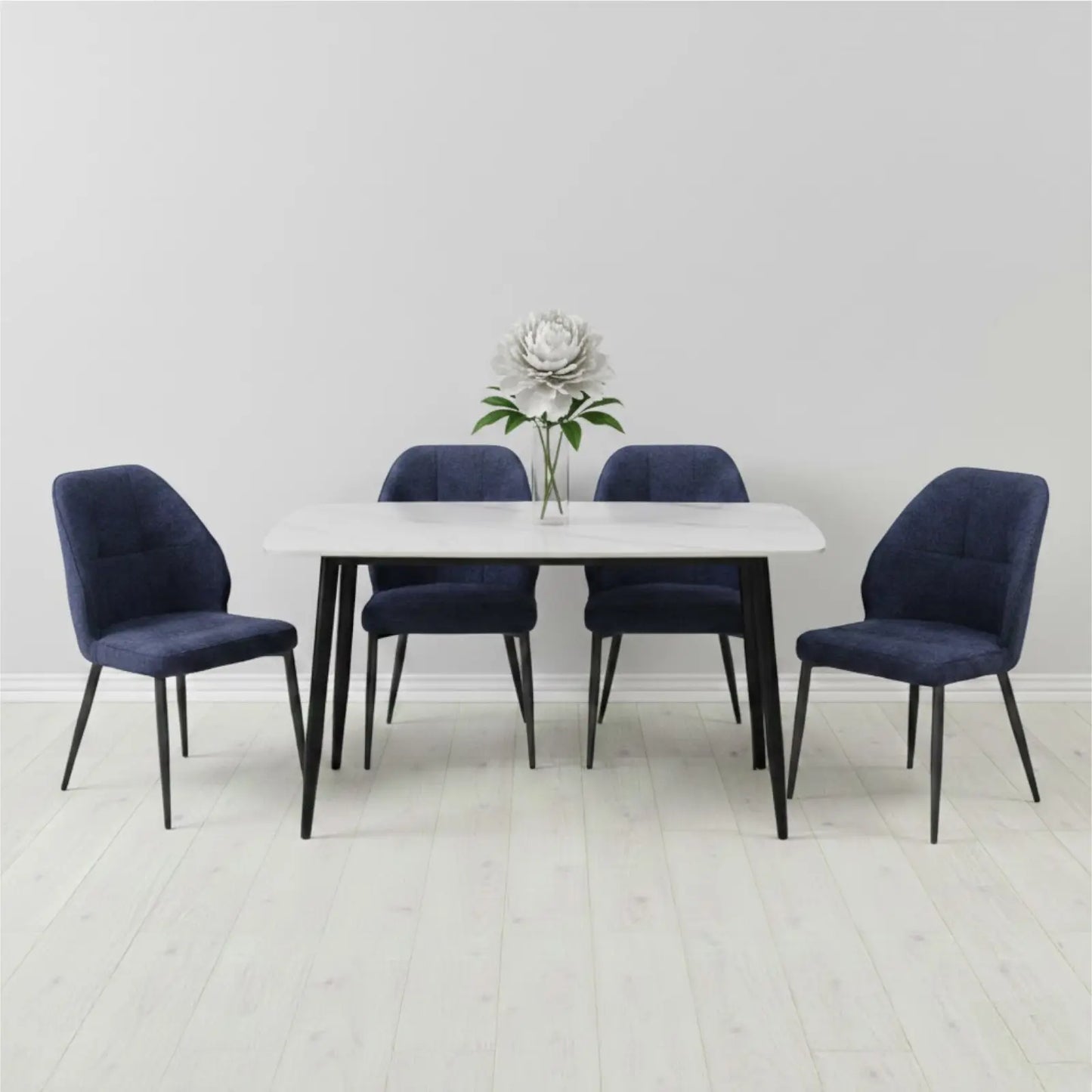 Комплект фиксирана маса Atlas Бял Мрамор с 4 стола Velto