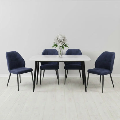 Комплект фиксирана маса Atlas Бял Мрамор с 4 стола Velto