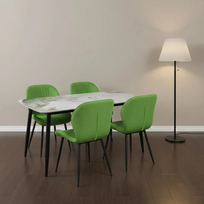 Комплект трапезна маса Atlas кафяв мрамор с4 стола Естера