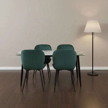 Комплект трапезна маса Atlas кафяв мрамор с4 стола Естера