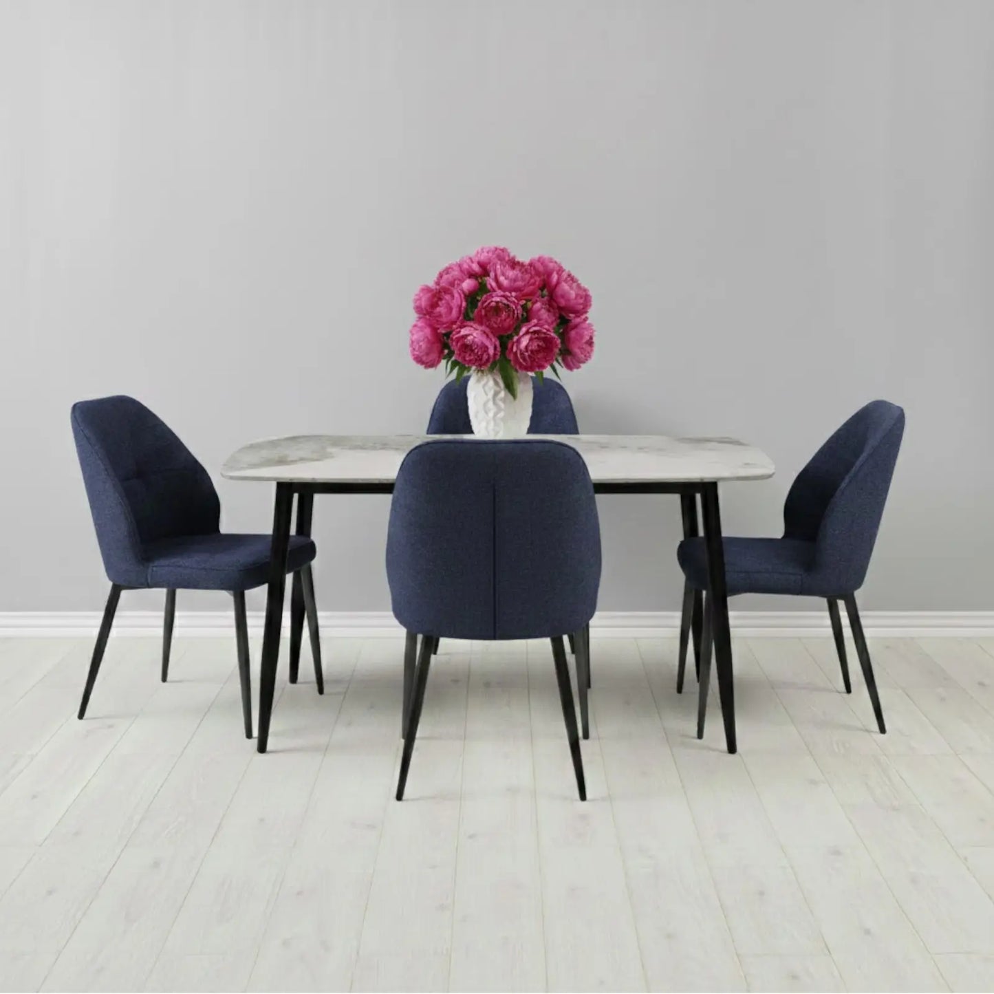 Комплект фиксирана маса Atlas Кафяв Мрамор с 4 стола Velto