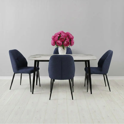 Комплект фиксирана маса Atlas Кафяв Мрамор с 4 стола Velto