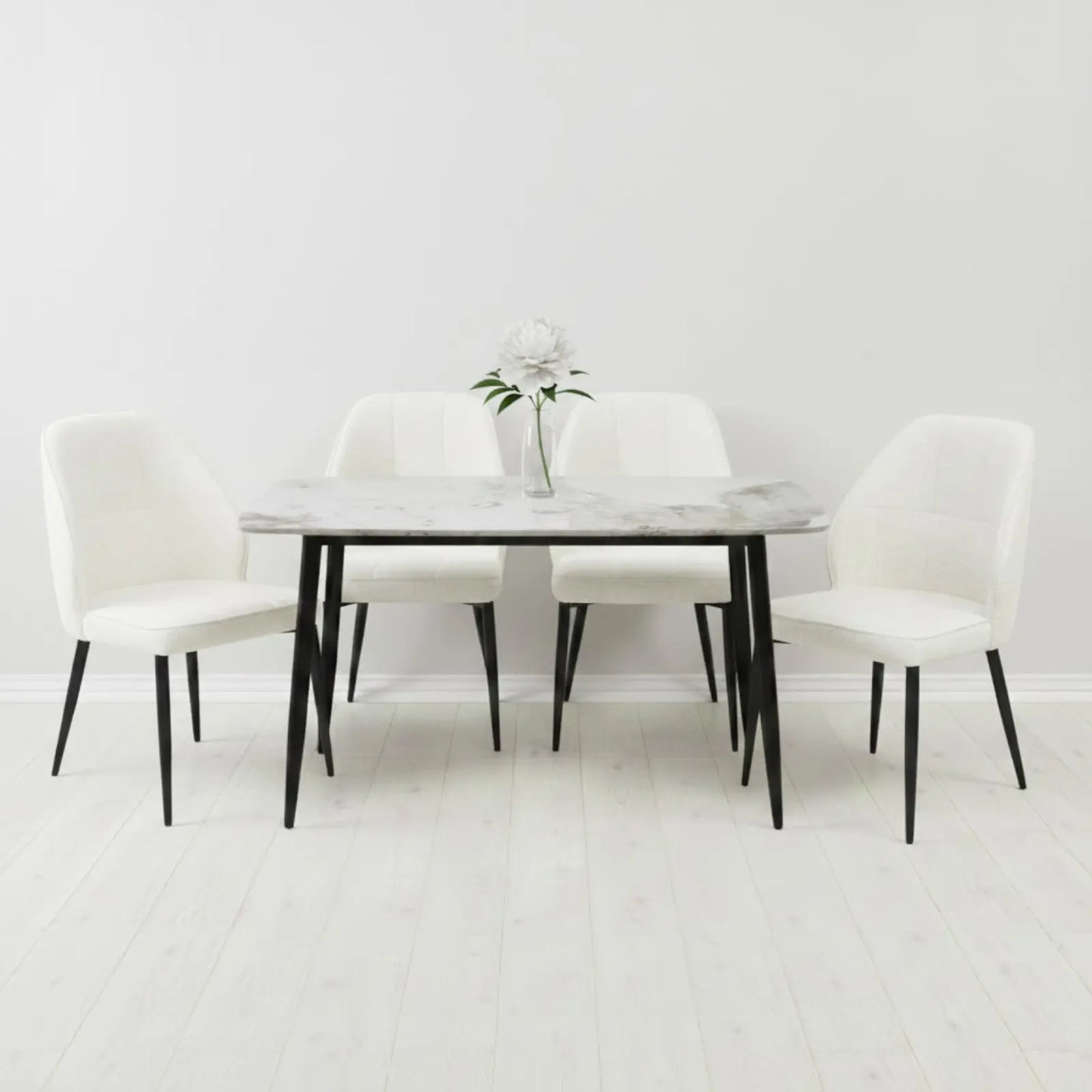 Комплект фиксирана маса Atlas Кафяв Мрамор с 4 стола Velto