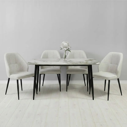 Комплект фиксирана маса Atlas Кафяв Мрамор с 4 стола Velto