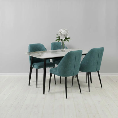 Комплект фиксирана маса Atlas Кафяв Мрамор с 4 стола Velto