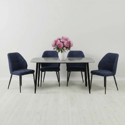 Комплект фиксирана маса Atlas  Сив Мрамор с 4 стола Velto